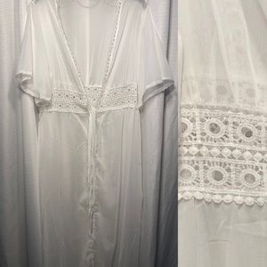 White Plus Size Swim Cover-up/Kimono Top